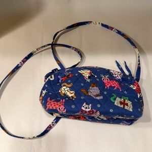 Vera Bradley Essential or Camera Crossbody Bag - Catnip Cat Christmas pattern